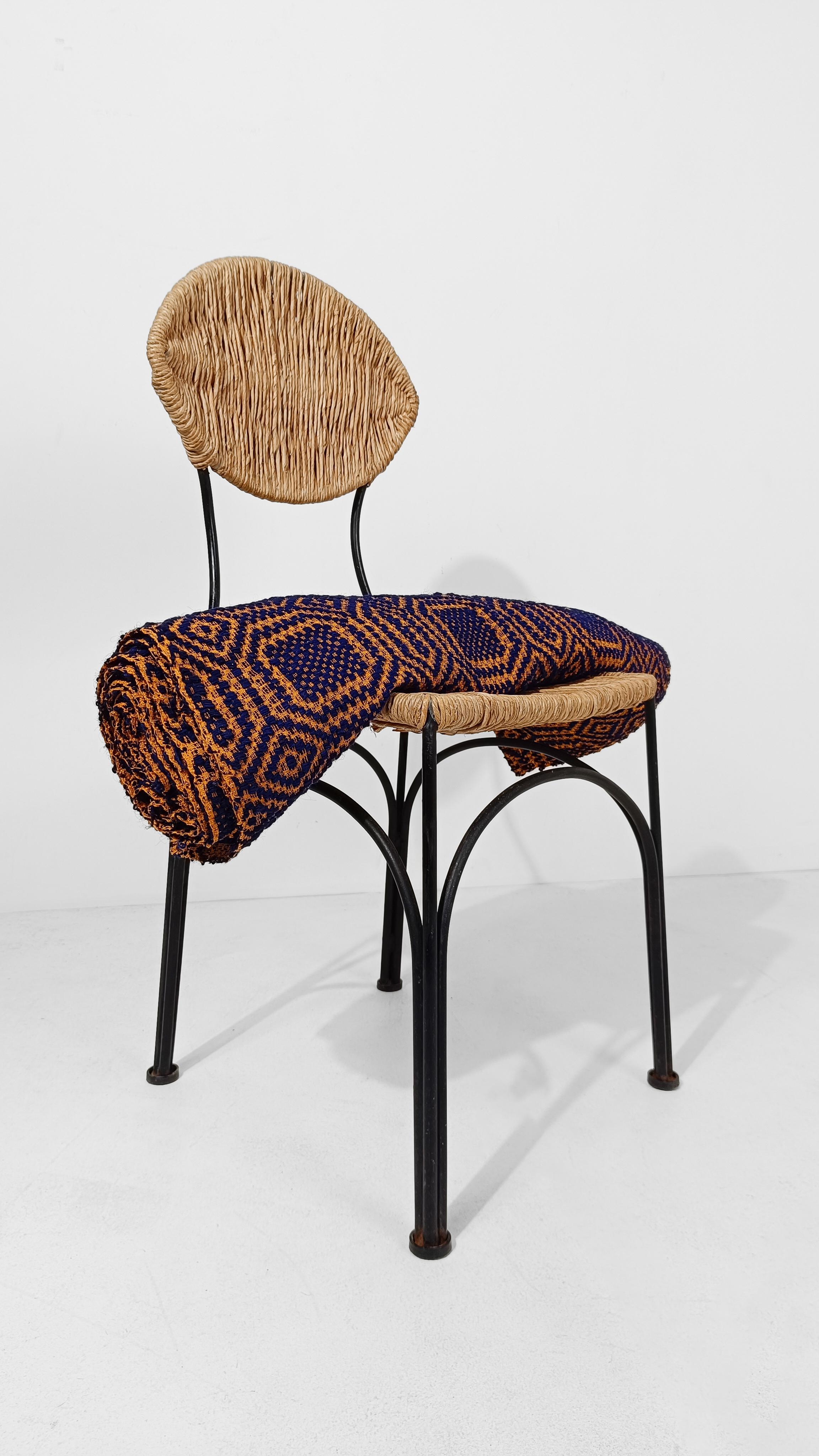 Africain Tapis de course extra long, textile tribal tissé à la main en violet et orange en vente
