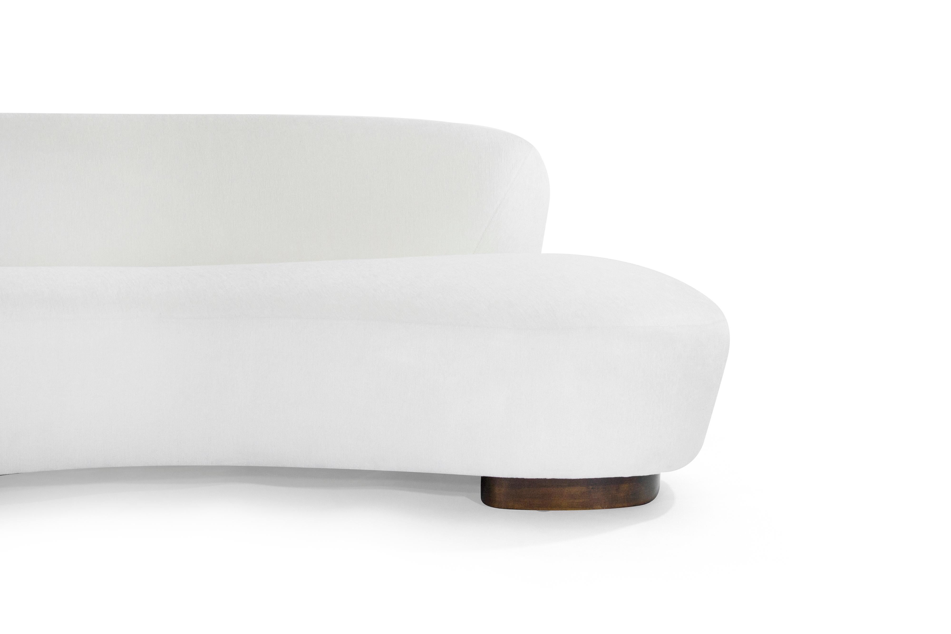 Cotton Extra-Long Serpentine Sofa by Vladimir Kagan