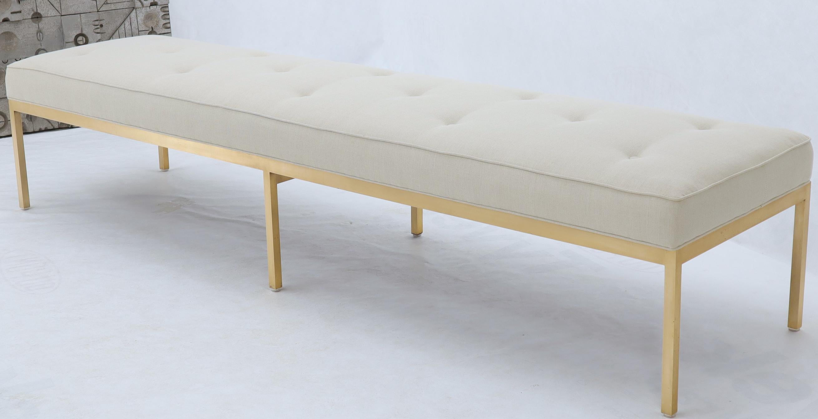 Extra Long Solid Brass Base Frame Spring Loaded New Upholstery Bench Daybed For Sale 5