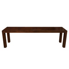 Modern Minimalist Long Stained Walnut Parsons Console