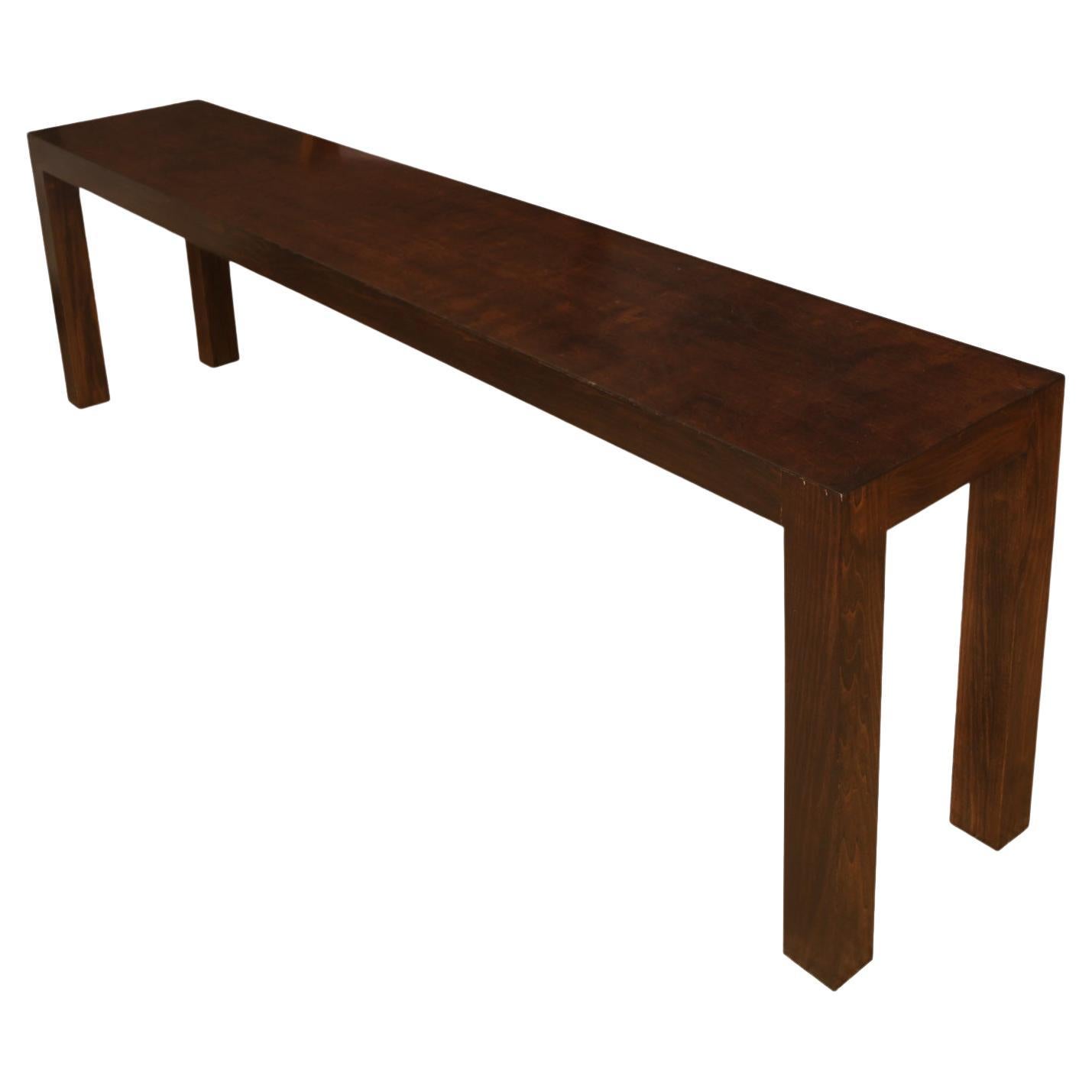 Extra Long Stained Walnut Console Table