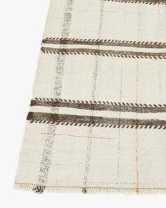 Extra Long Vintage Ivory Turkish Wool Hand Knotted Kilim Runner