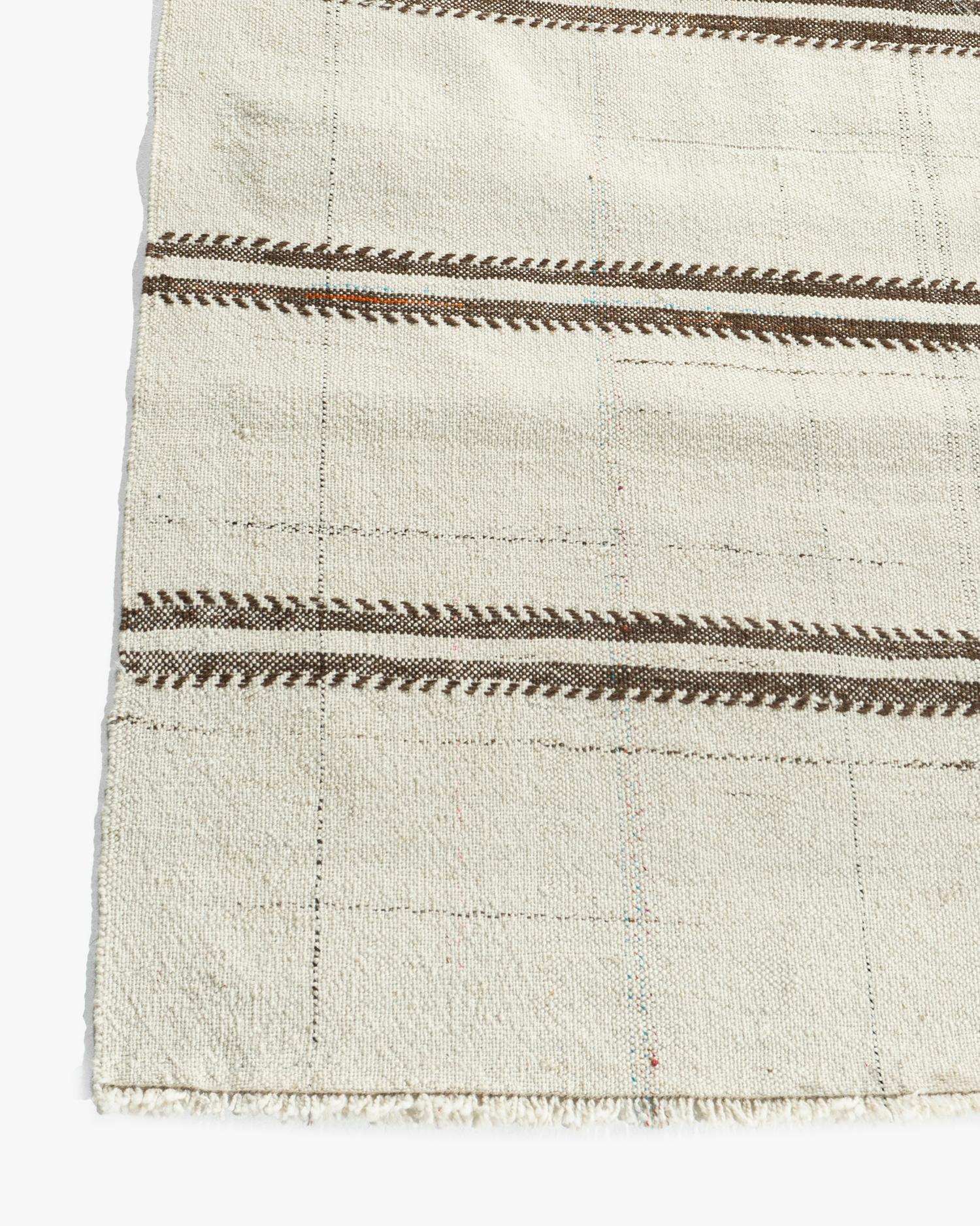 Turc Tapis de couloir Kilim vintage extra long ivoire en laine turque nouée à la main en vente