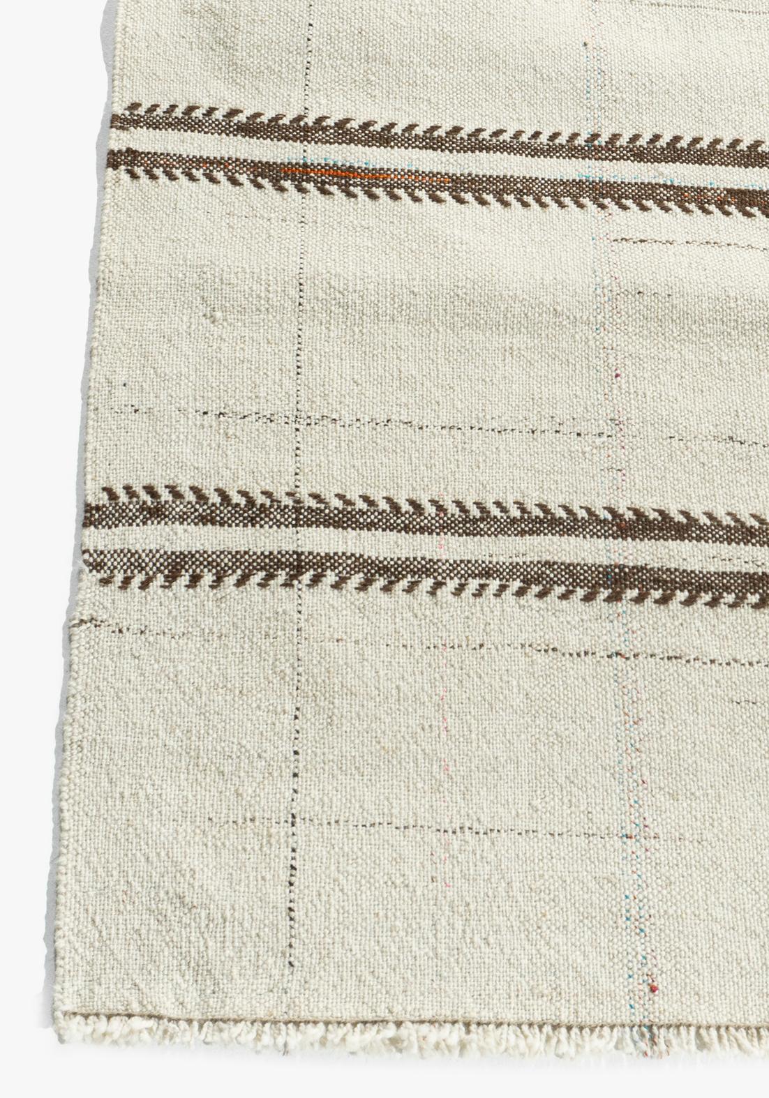 Runner kilim extra lungo in lana turca avorio annodato a mano In condizioni buone in vendita a New York, NY