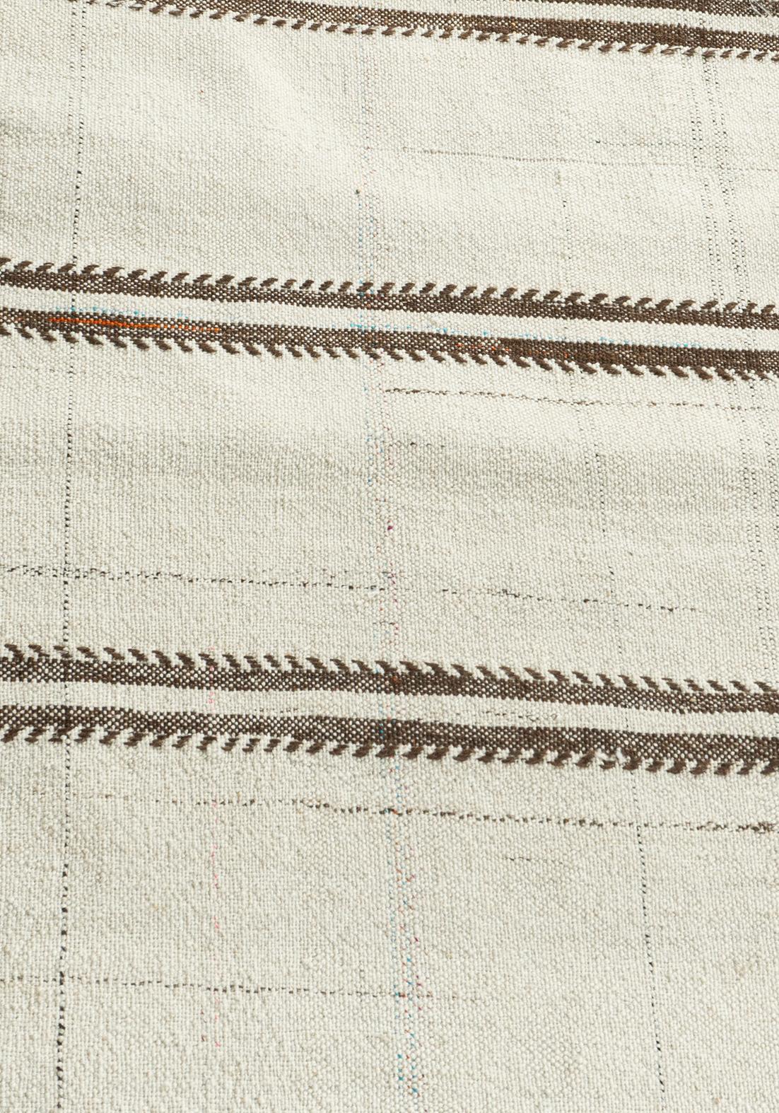 Lana Runner kilim extra lungo in lana turca avorio annodato a mano in vendita