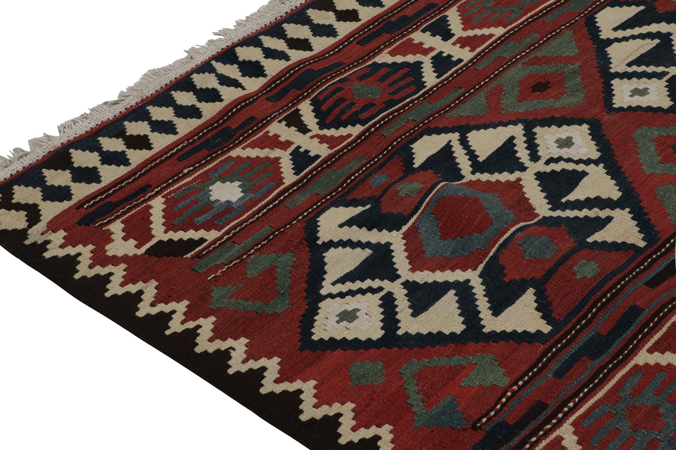 Mid-20th Century Extra-Long Vintage Persian Tribal Kilim with Geometric Patterns - by Rug & Kilim For Sale