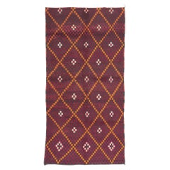 Extra-Long Retro Talsint Moroccan Rug, Midcentury Modern Meets Boho Chic