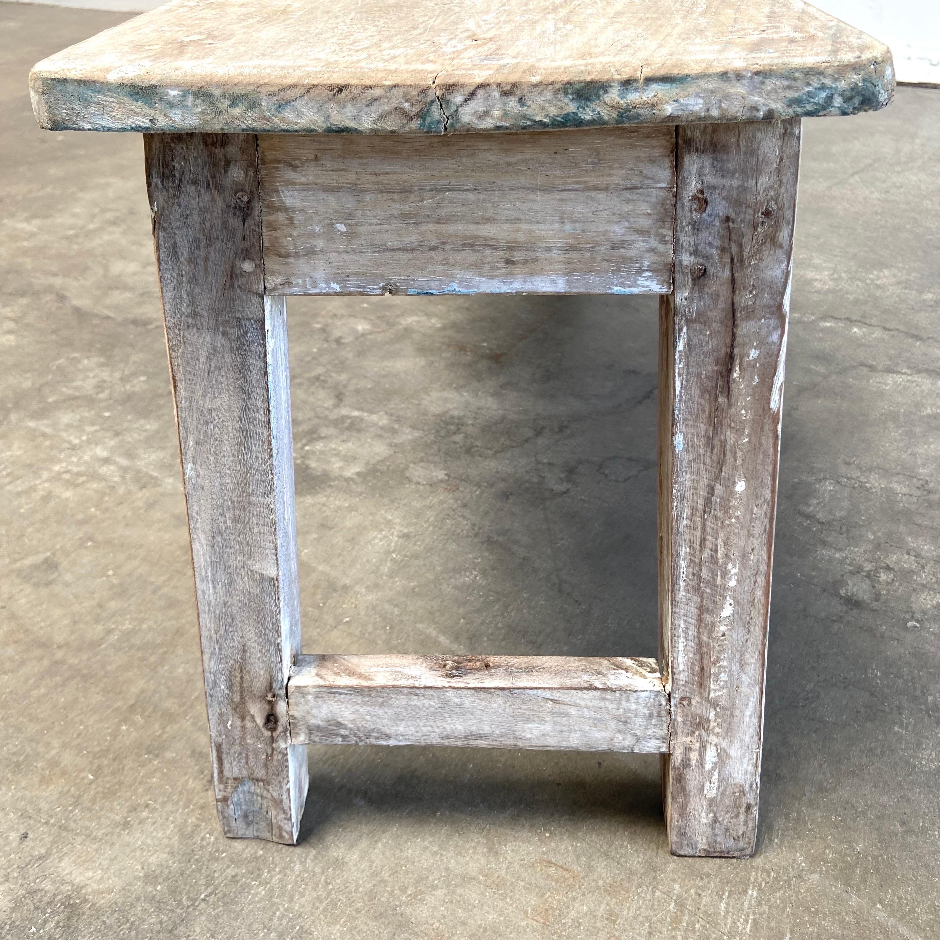 Extra Long Vintage Teak Wood Bench 4