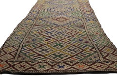 Midcentury Bohemian Vintage Marokkanisch Zemmour Kilim Berber Teppich, 03'05 x 22'04