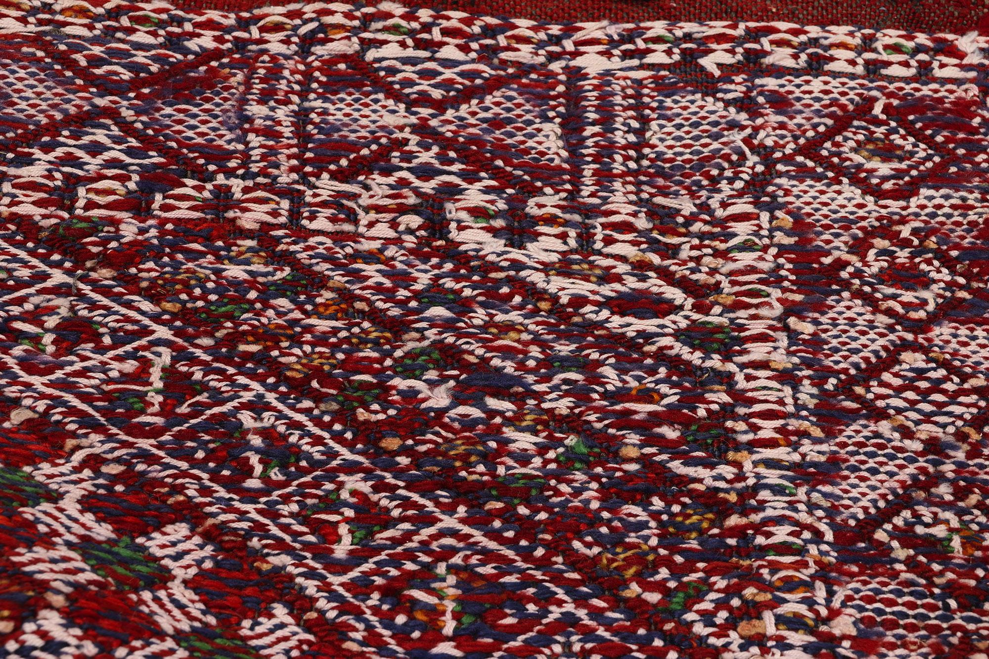 Midcentury Bohemian Vintage Marokkanisch Zemmour Kilim Berber Teppich, 02'09 x 23'10 (Moderne der Mitte des Jahrhunderts) im Angebot