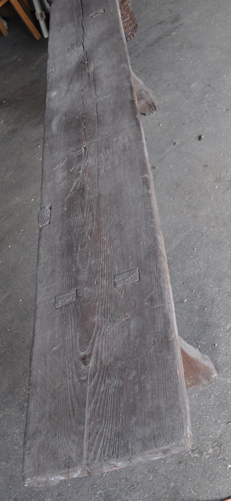 Extra Long Wood Bench at 1stDibs