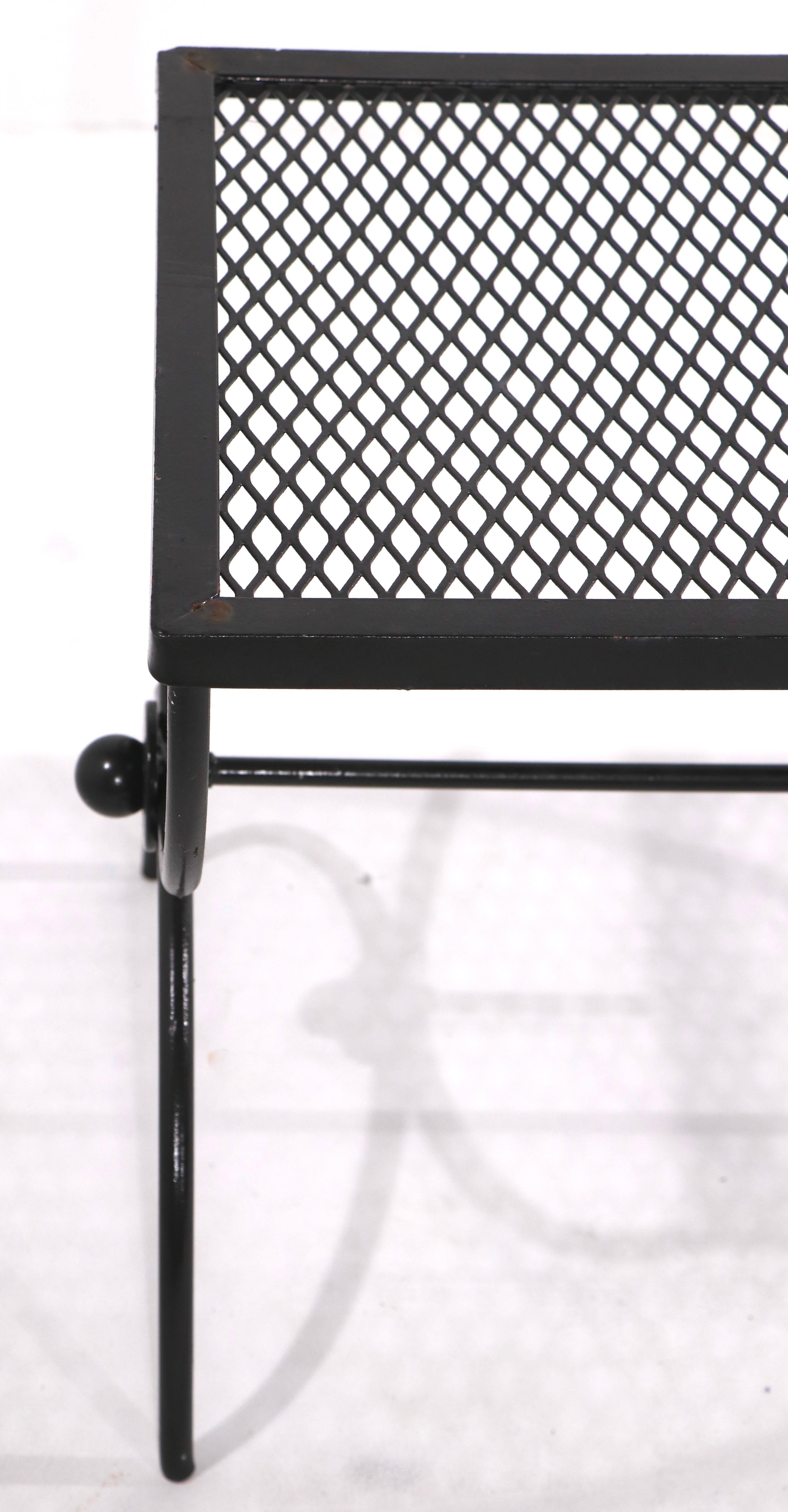 Mid-Century Modern Extra Long Wrought Iron Garden Patio Bench by Salterini 2 Available