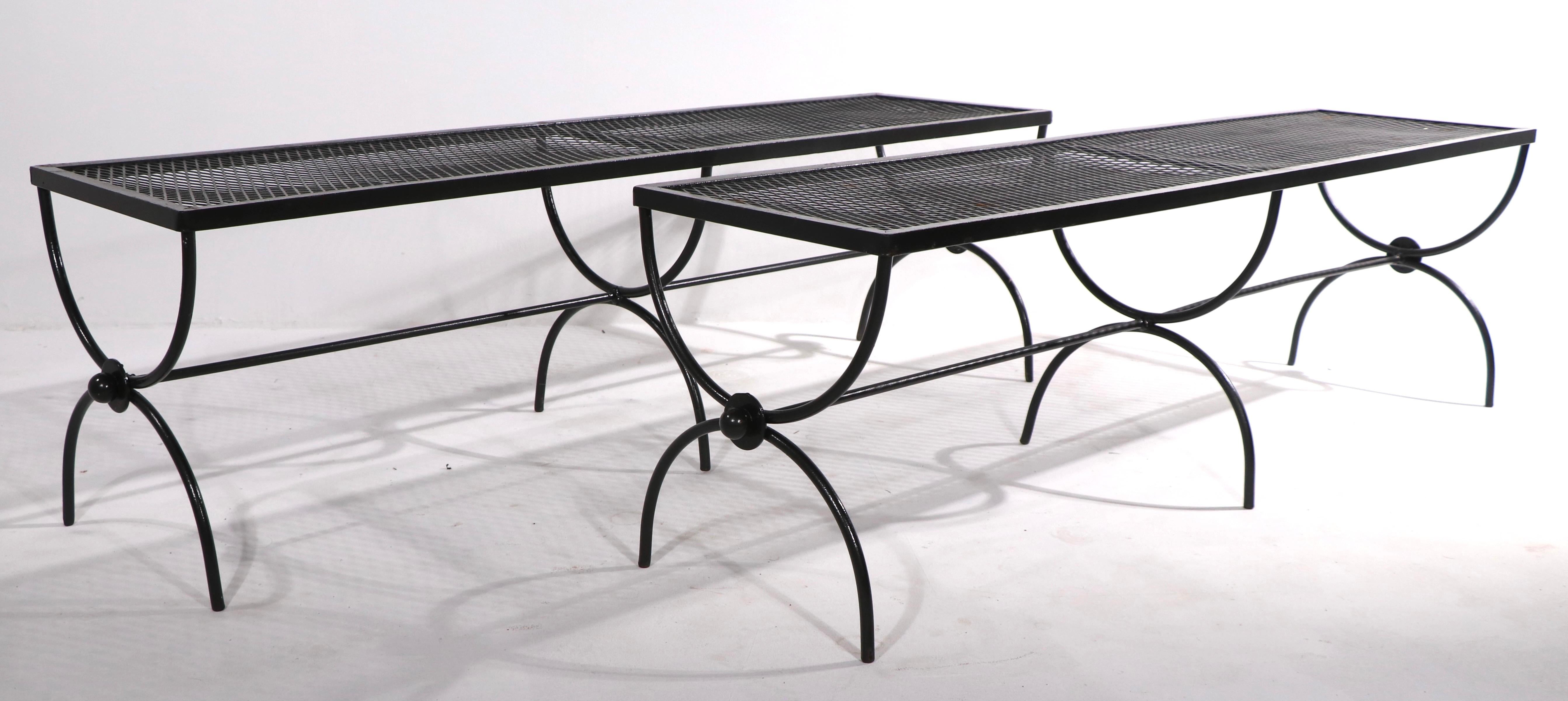 Extra Long Wrought Iron Garden Patio Bench by Salterini 2 Available 1