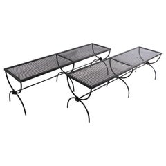 Extra Long Wrought Iron Garden Patio Bench by Salterini 2 Available