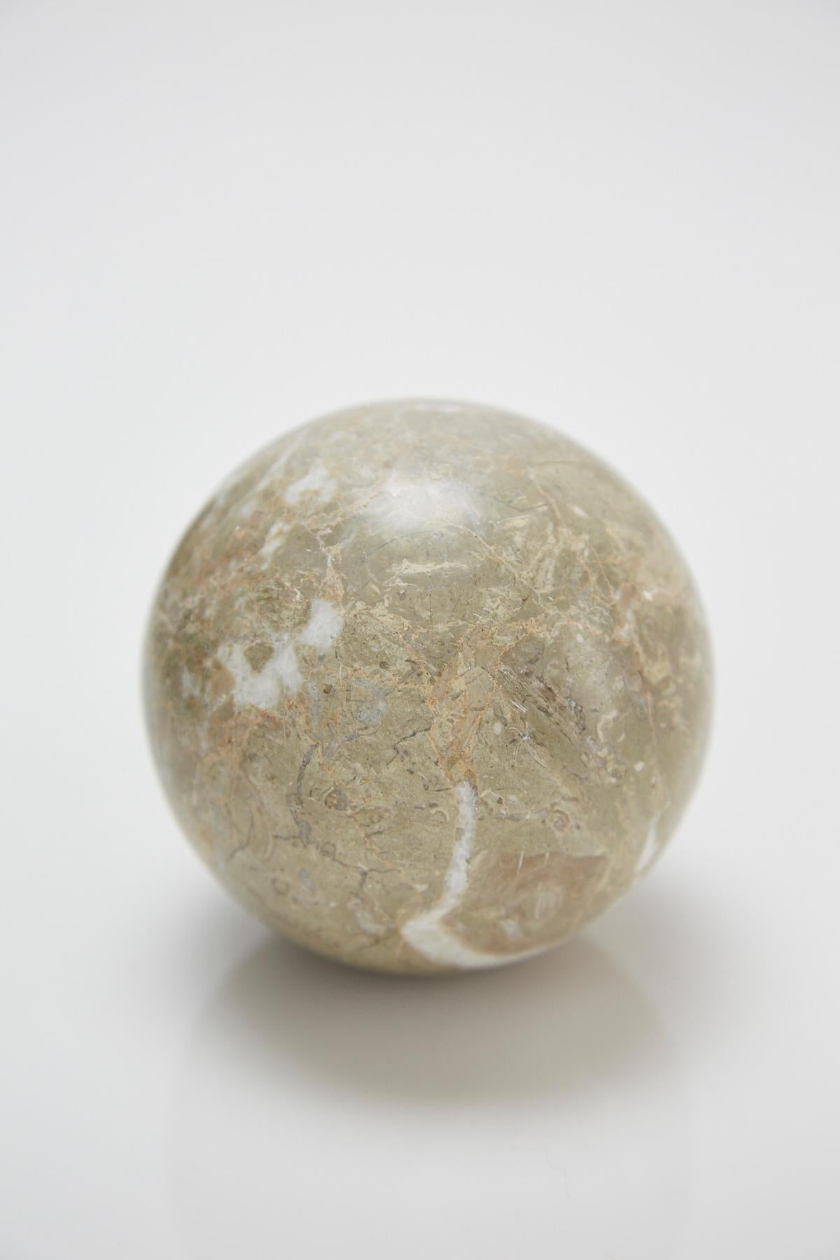 Post-Modern Extra Small Decorative Sphere, Solid Beige Stone For Sale