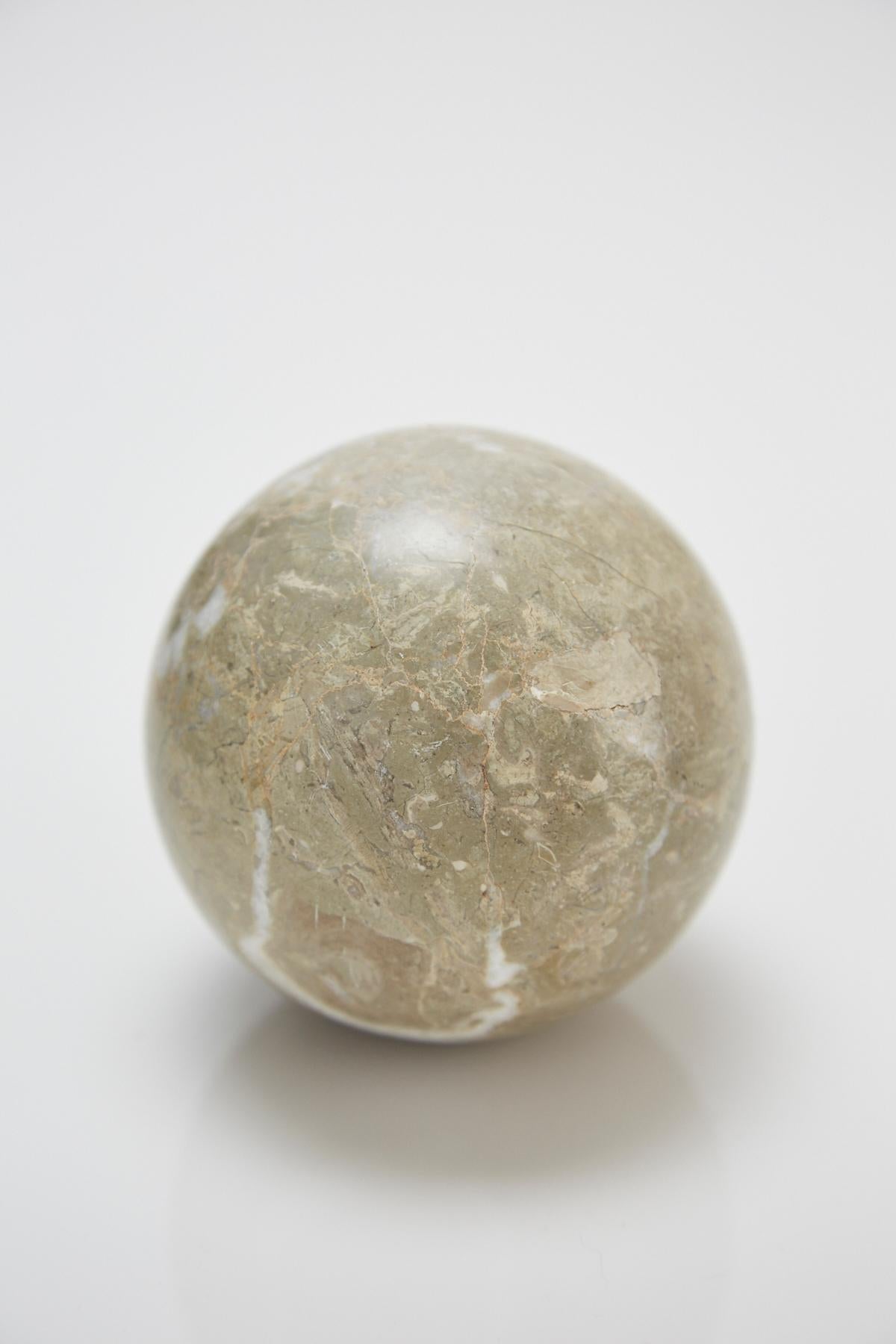 Philippine Extra Small Decorative Sphere, Solid Beige Stone For Sale