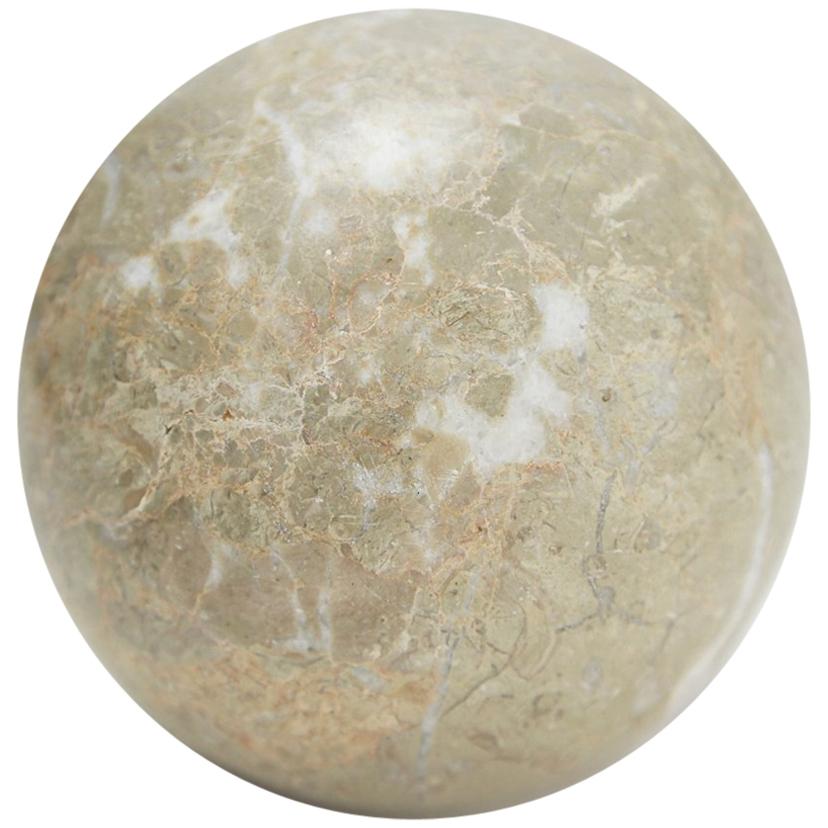 Extra Small Decorative Sphere, Solid Beige Stone For Sale