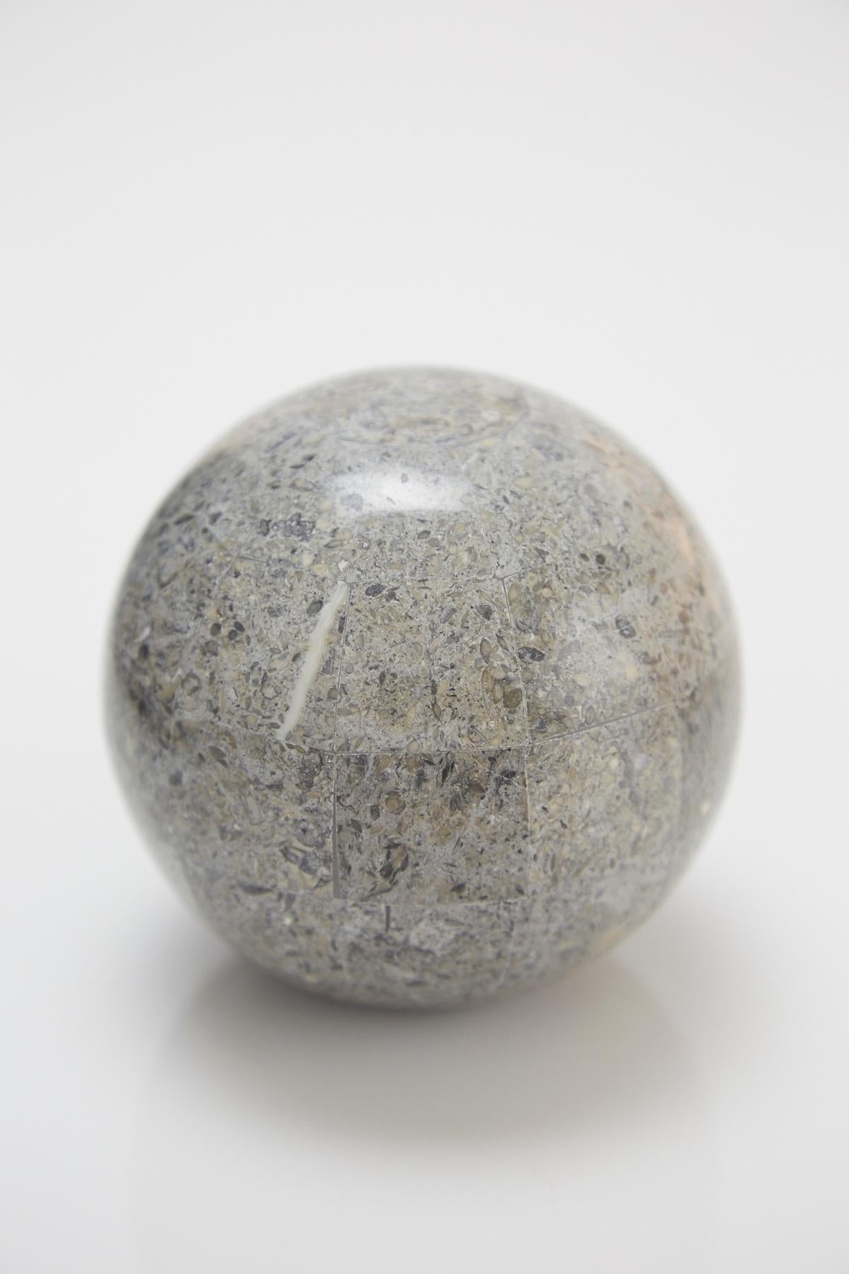 Post-Modern Extra Small Decorative Sphere, Tessellated Gray Stone