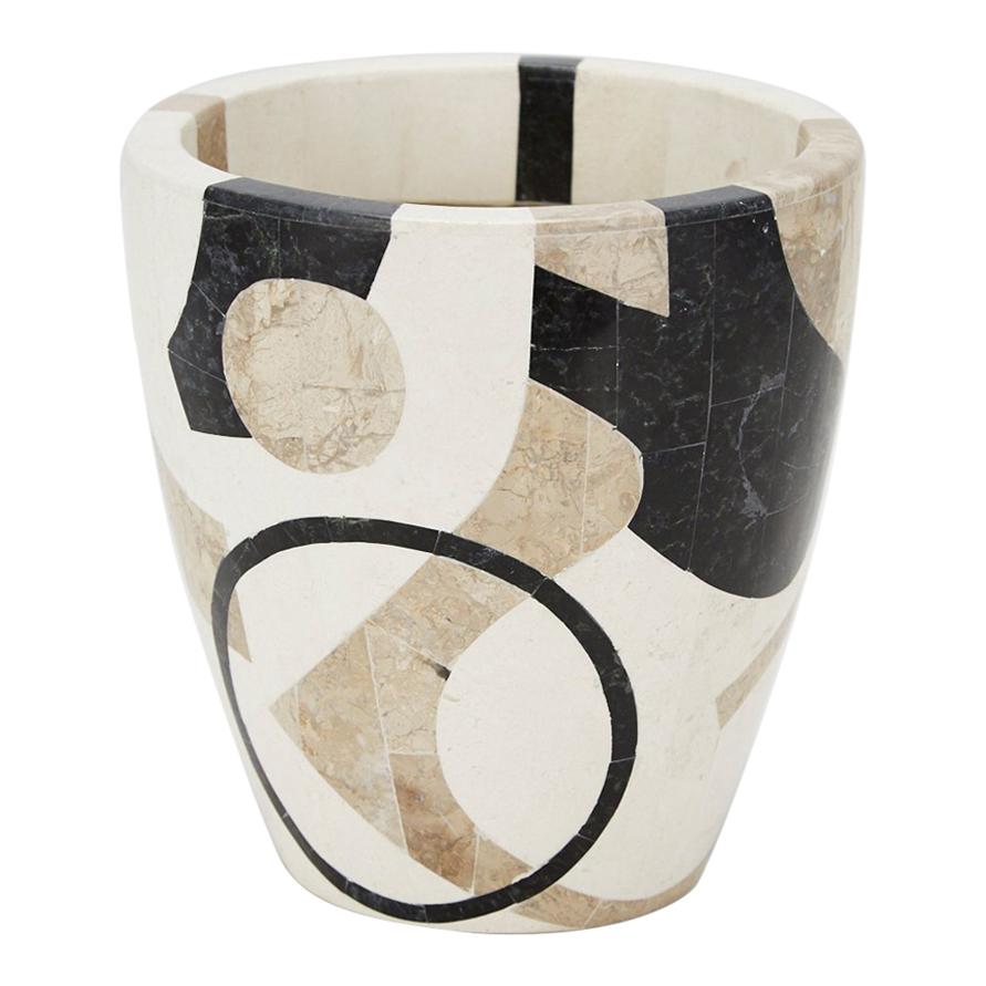 Extra Small Postmodern Tessellated Stone "Et Cetera" Planter, 1990s For Sale