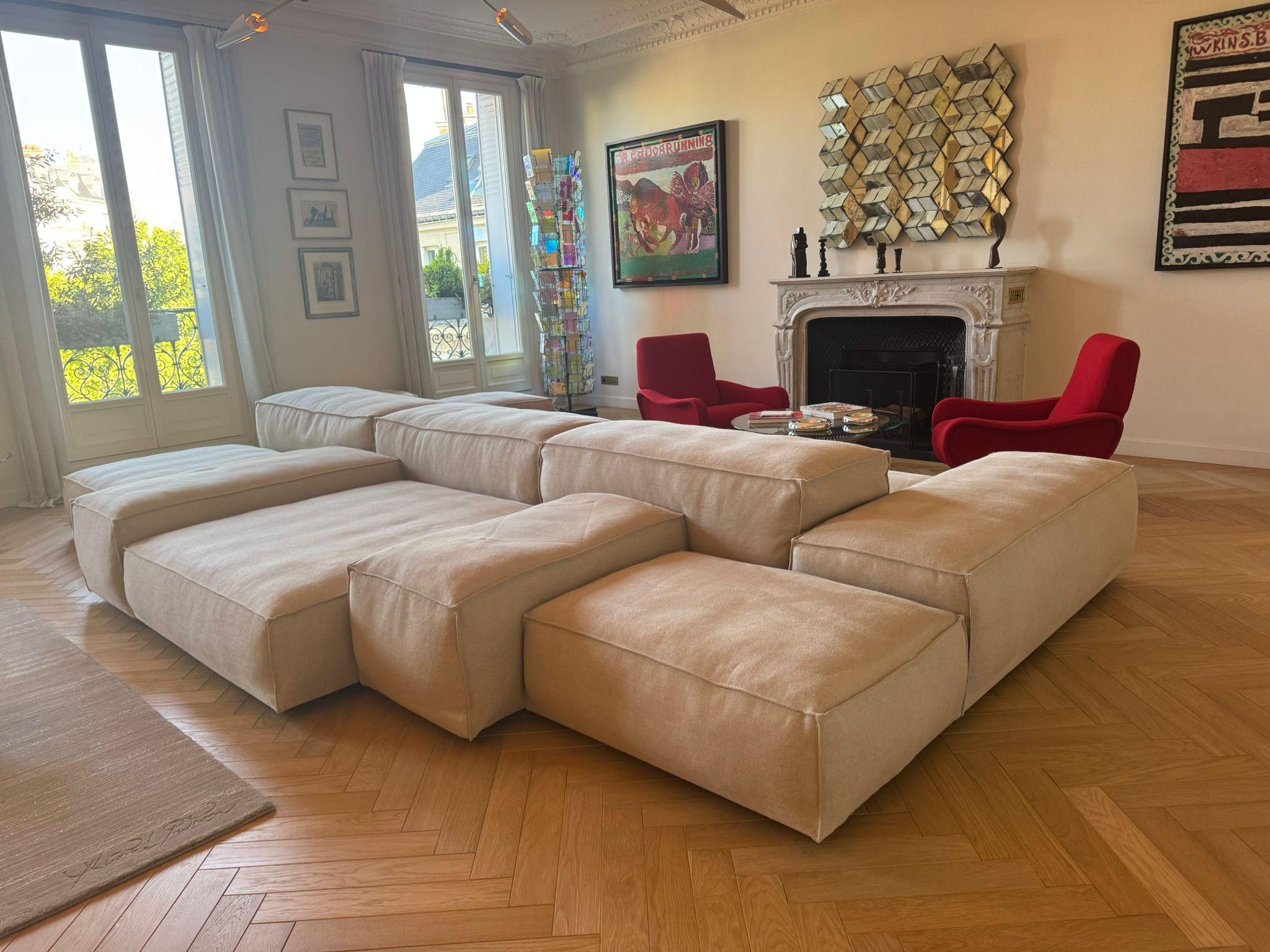 Exceptional custom-made sofa extrasoft model by Living Divani. 