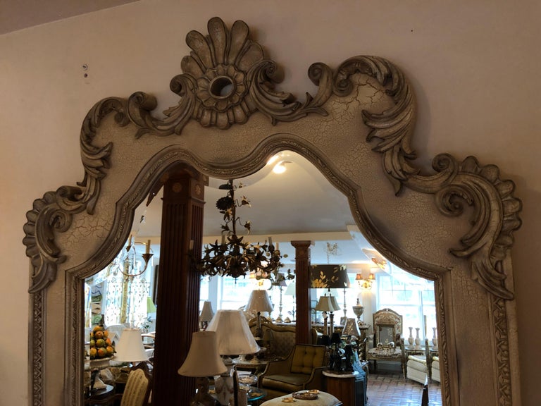 8 ft. Tall Hollywood Regency Style Leaning or Wall Mount Mirror at