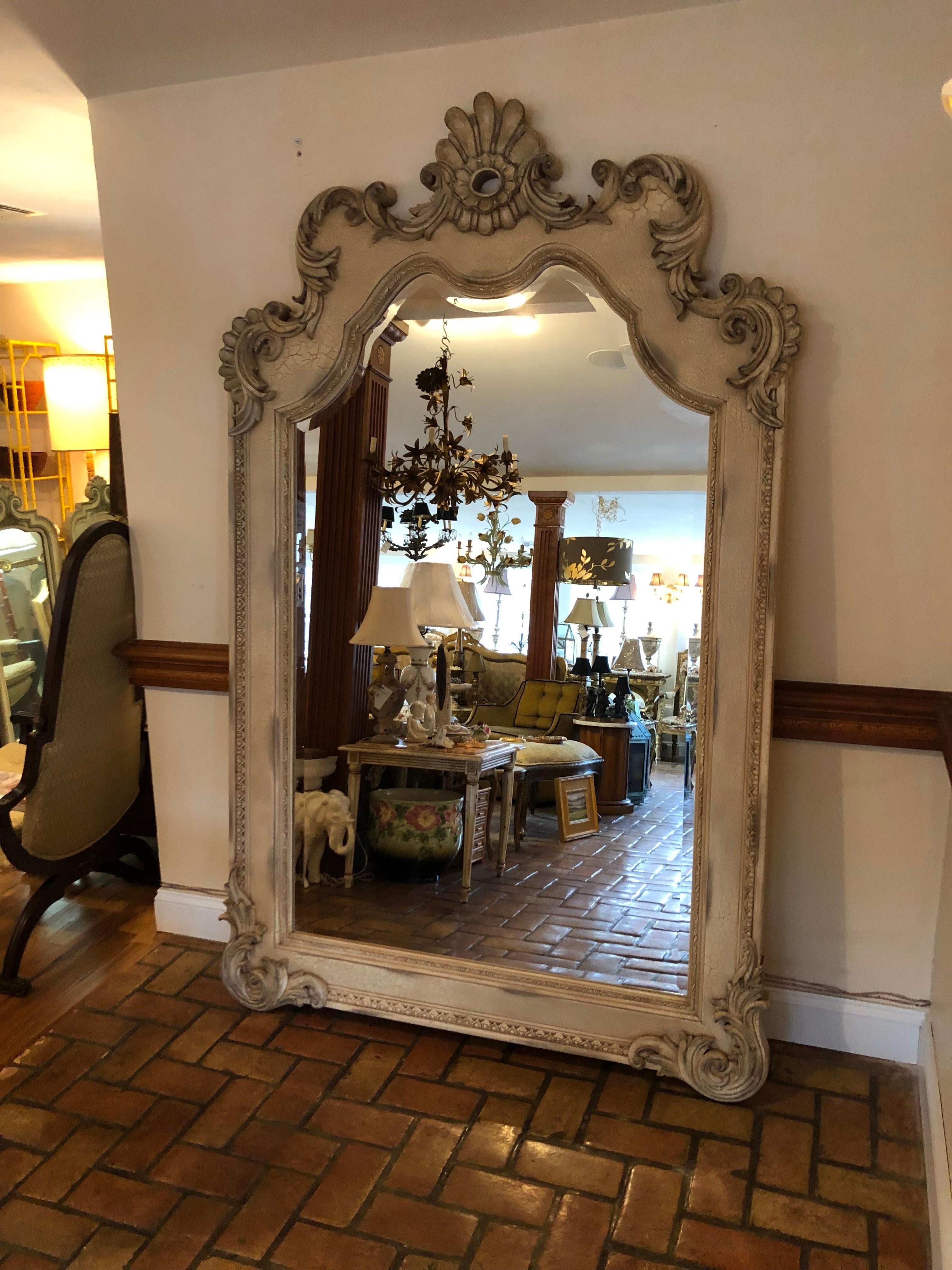 8 ft. Tall Hollywood Regency Style Leaning or Wall Mount Mirror 3