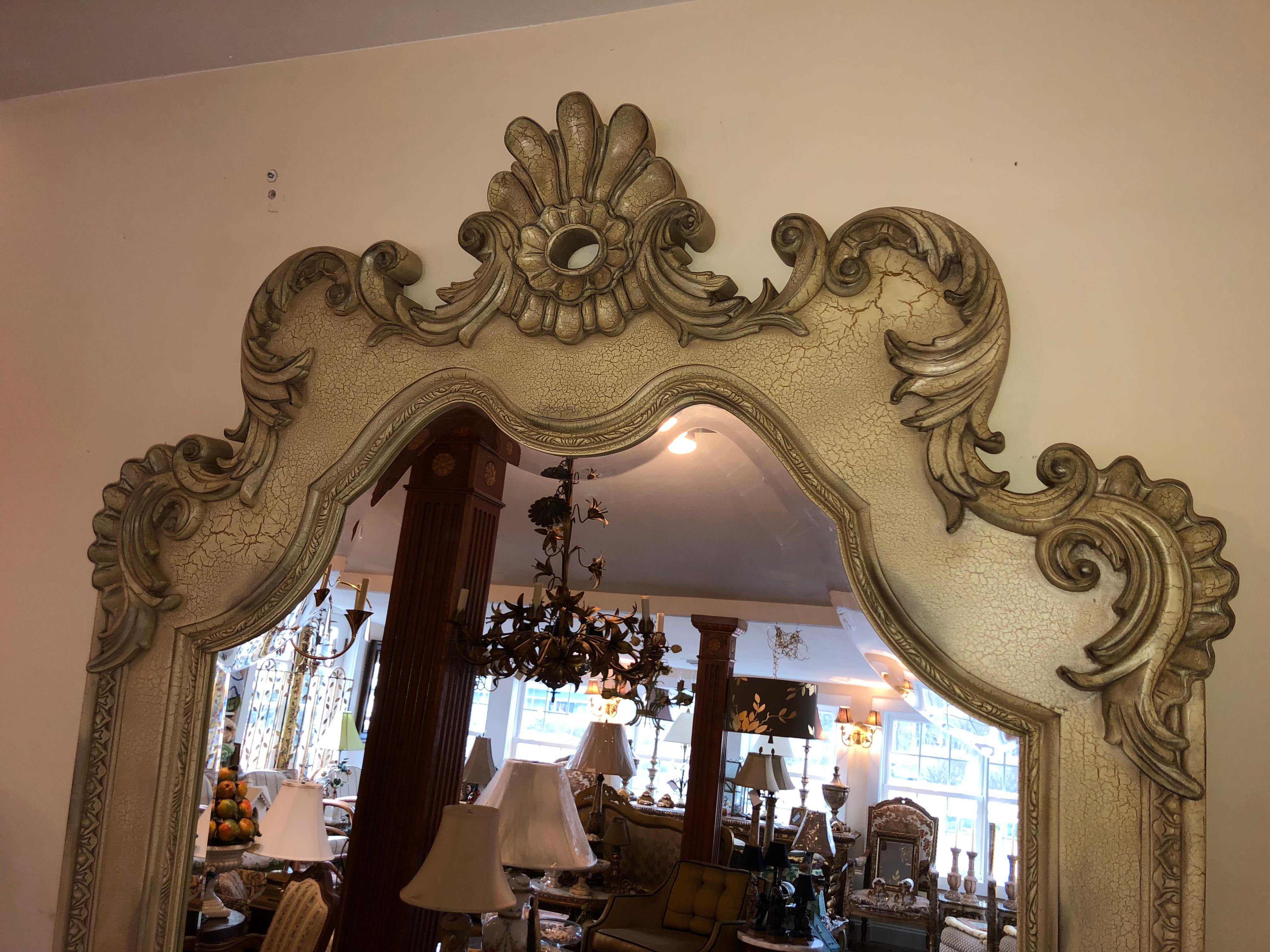 Contemporary 8 ft. Tall Hollywood Regency Style Leaning or Wall Mount Mirror