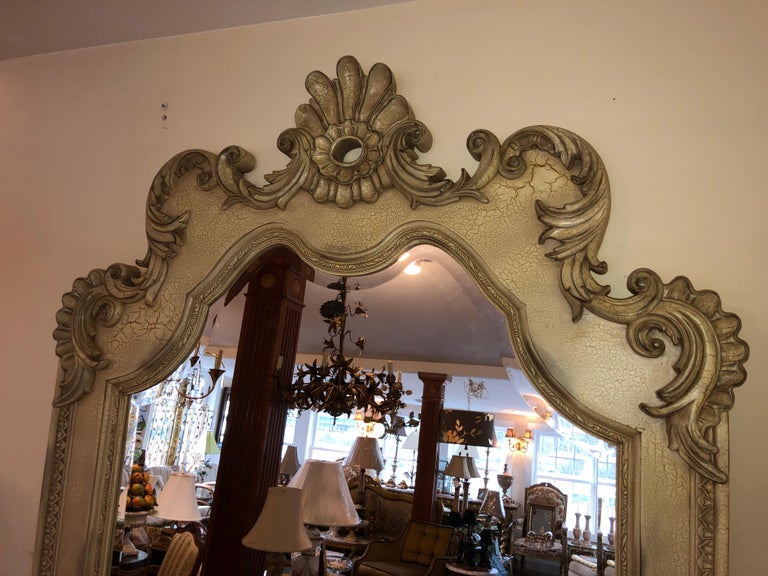 8 ft. Tall Hollywood Regency Style Leaning or Wall Mount Mirror at 1stDibs