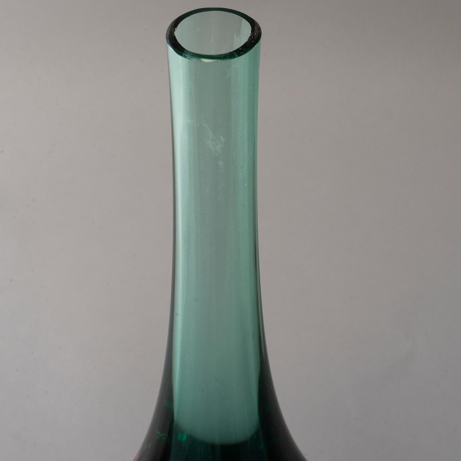 Murano Glass Extra Tall Murano Sommerso Glass Perfume Bottle