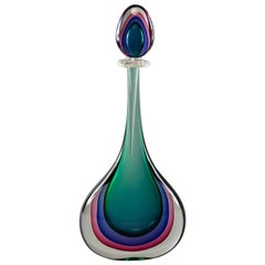 Extra Tall Murano Sommerso Glass Perfume Bottle