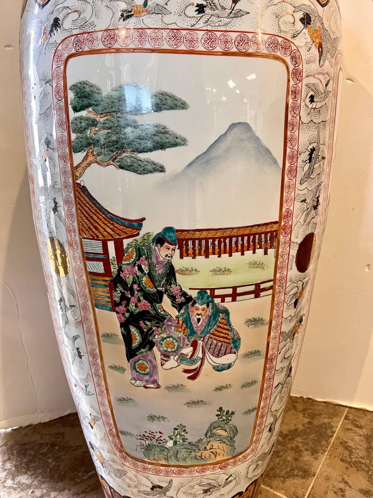 Extra Tall Palace Sized Extra Large Colorful Chinese Porcelain Vase Urn ...