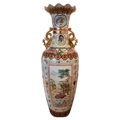Extra Tall Palace Sized Extra Large Colorful Chinese Porcelain Vase Urn