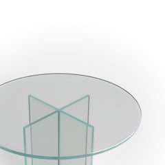Extra White Glass Side Table, Made in Italy