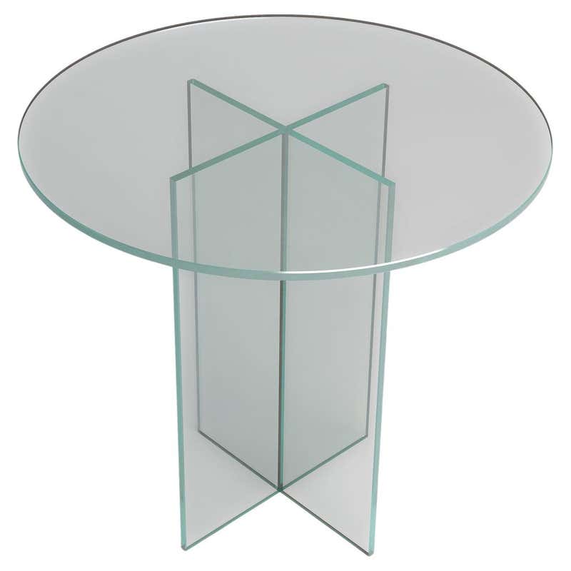 Alexandra Von Furstenberg Brilliant Large Side Table in White and Clear ...