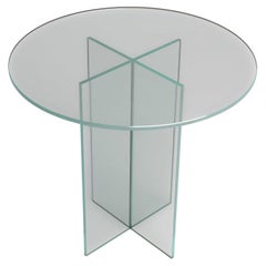 Mesa auxiliar de cristal extra blanco, Made in Italy