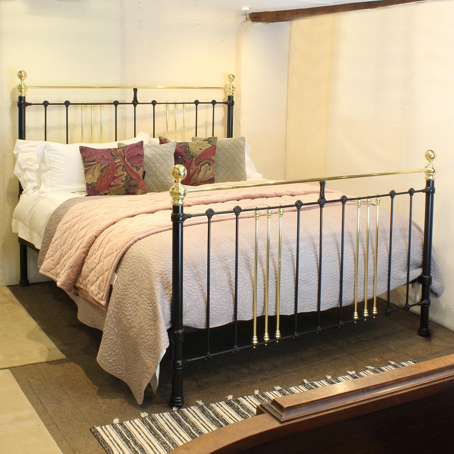 Extra Wide Brass and Iron Bed, MSK73 For Sale at 1stDibs