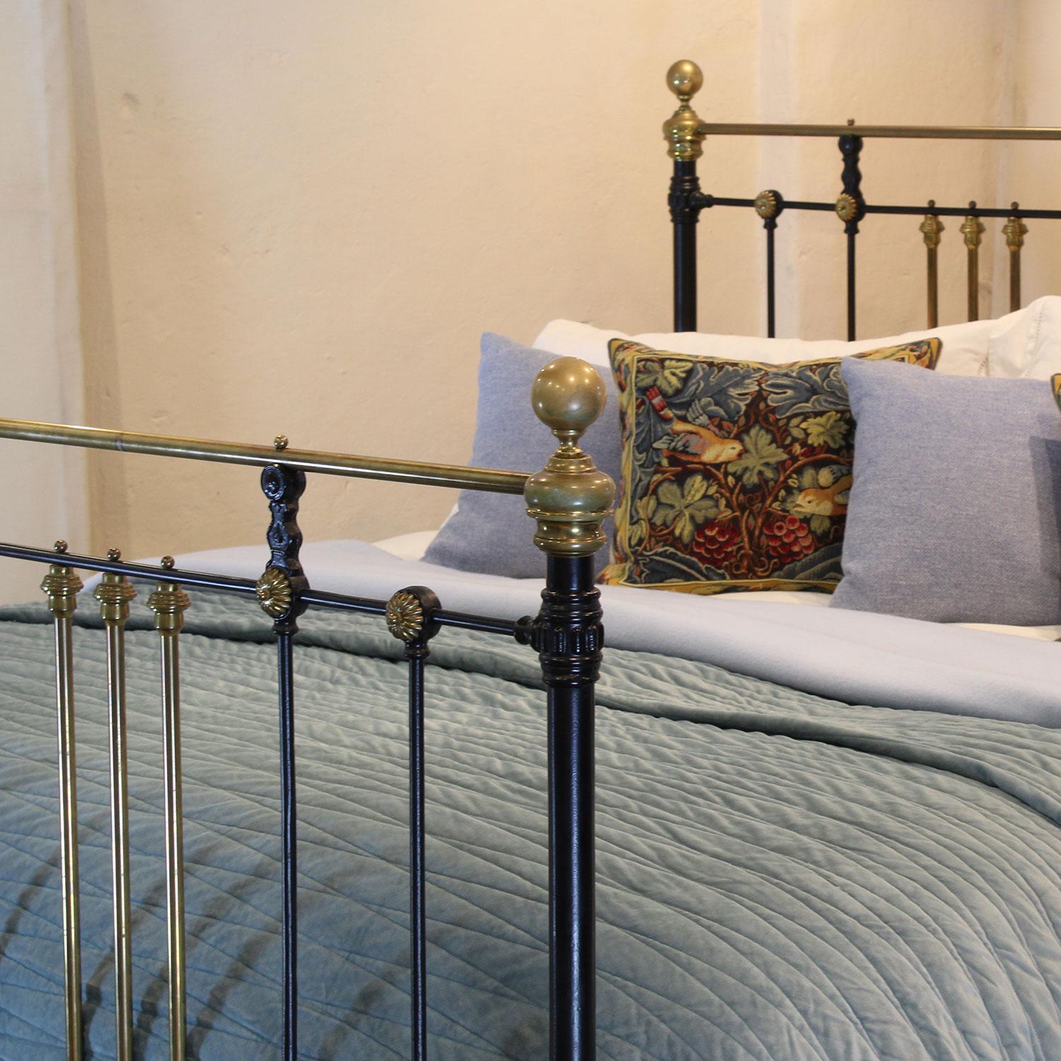 British Extra Wide Brass and Iron Bed, MSK74 For Sale