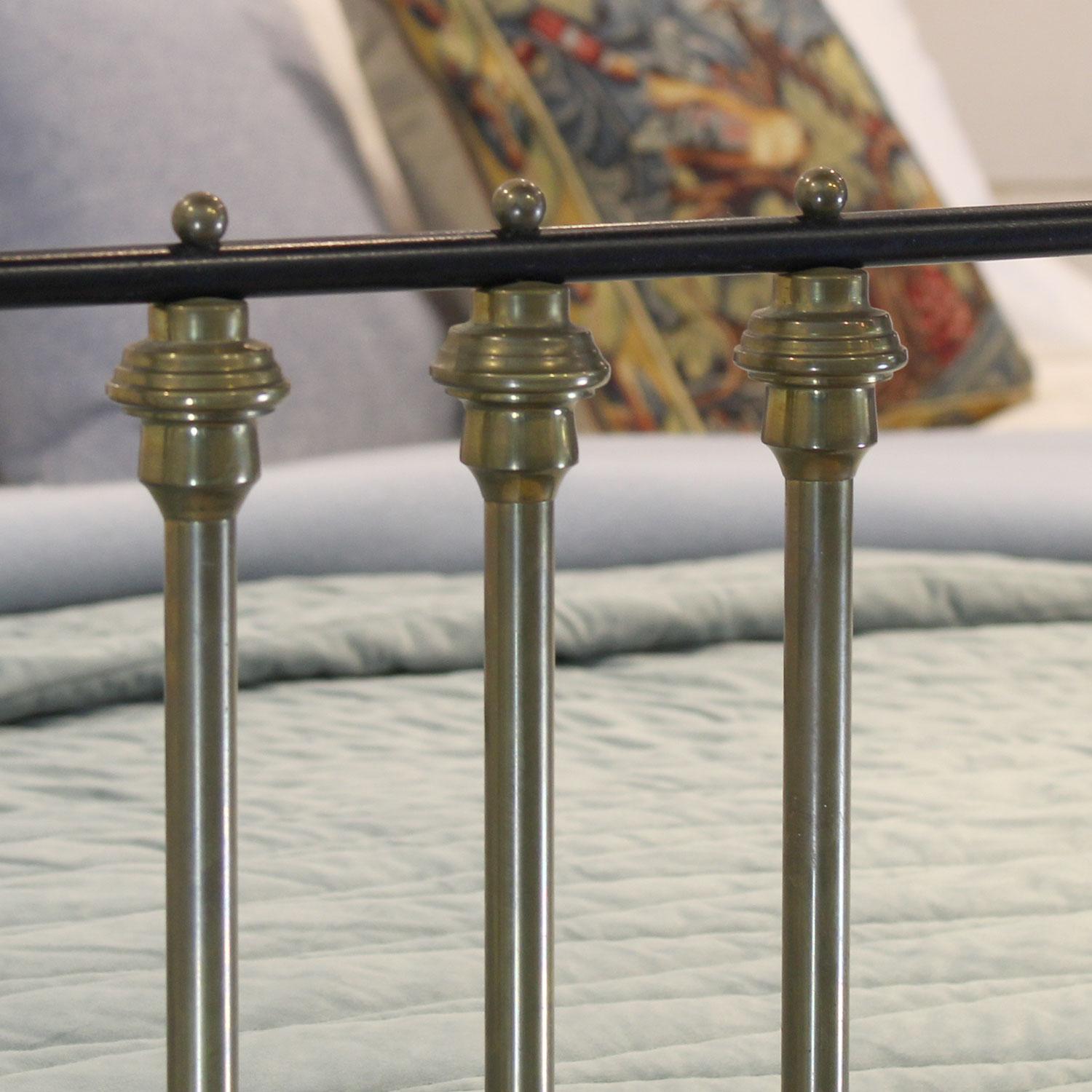 Late 19th Century Extra Wide Brass and Iron Bed, MSK74 For Sale