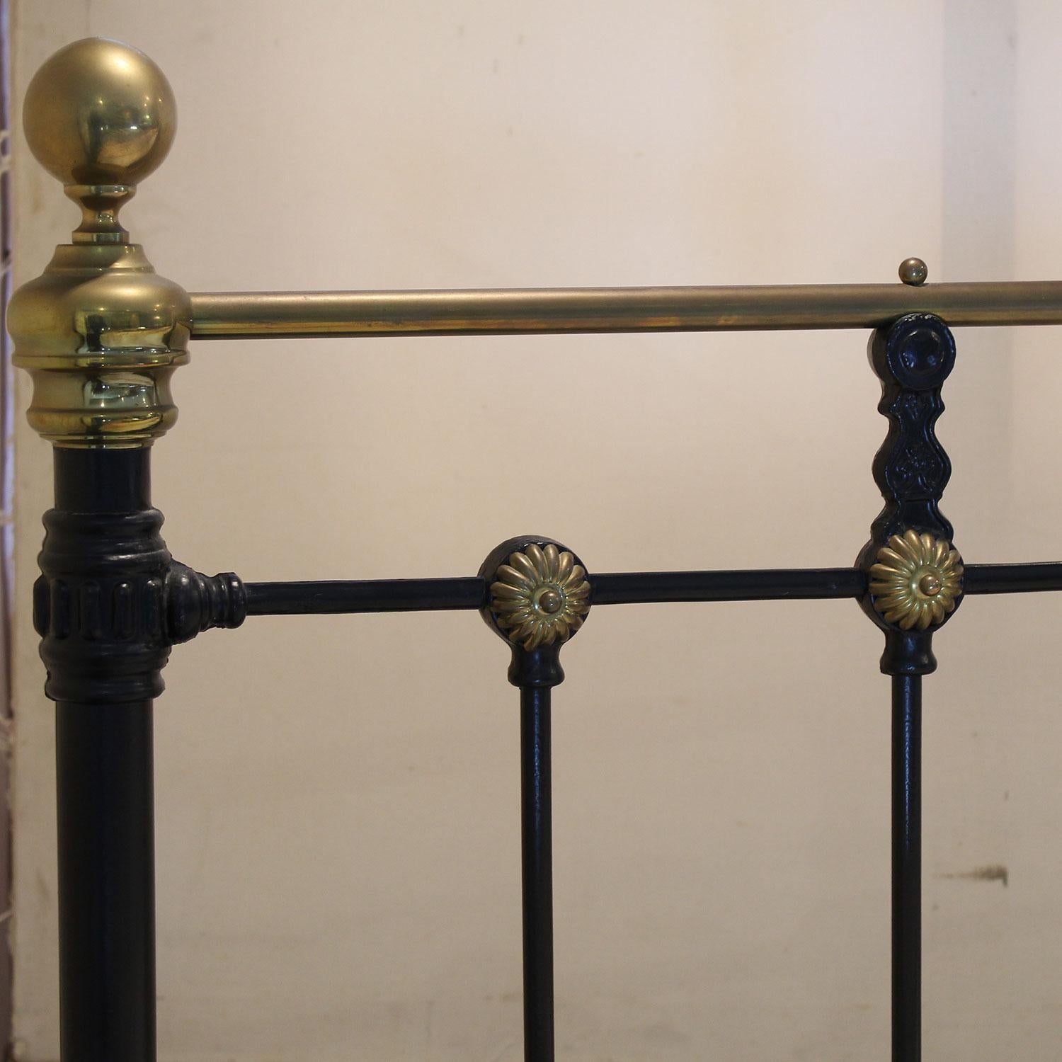 Extra Wide Brass and Iron Bed, MSK74 For Sale 1
