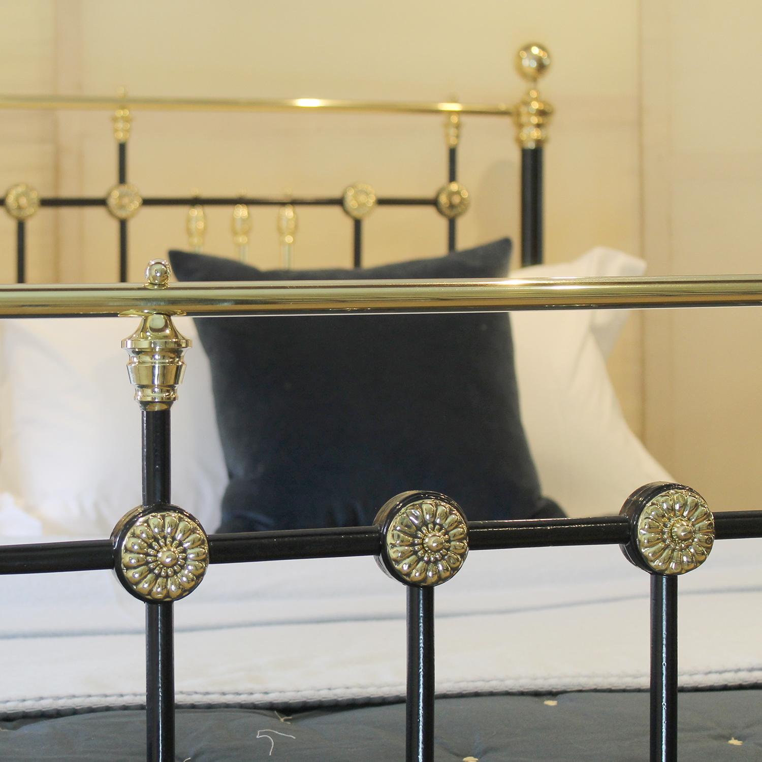 Cast Extra Wide Brass and Iron Bed, MSK79 For Sale