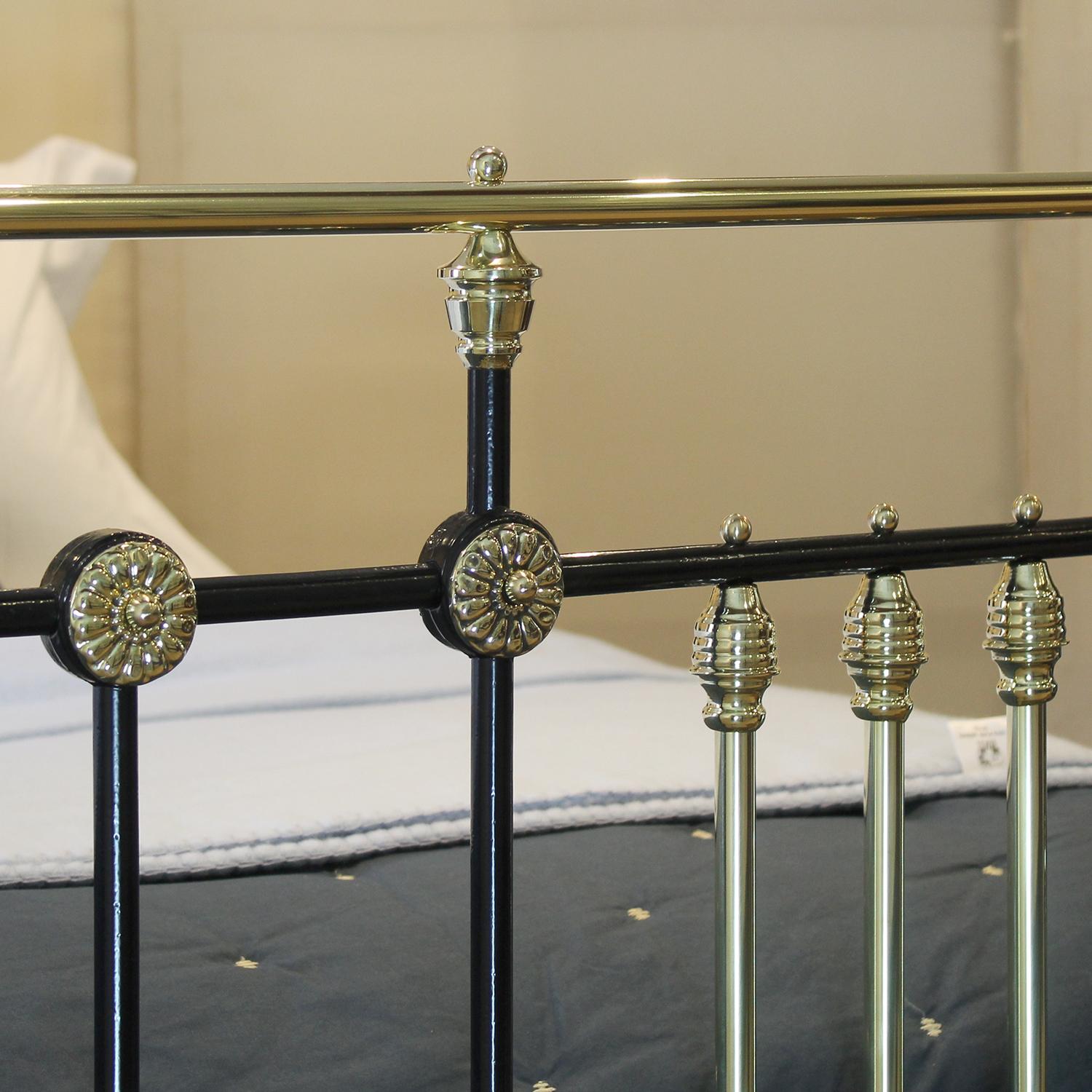 Late 19th Century Extra Wide Brass and Iron Bed, MSK79 For Sale