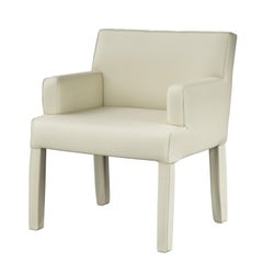 Set Of 8 Extra Wide Dining Chairs In Cream Leather