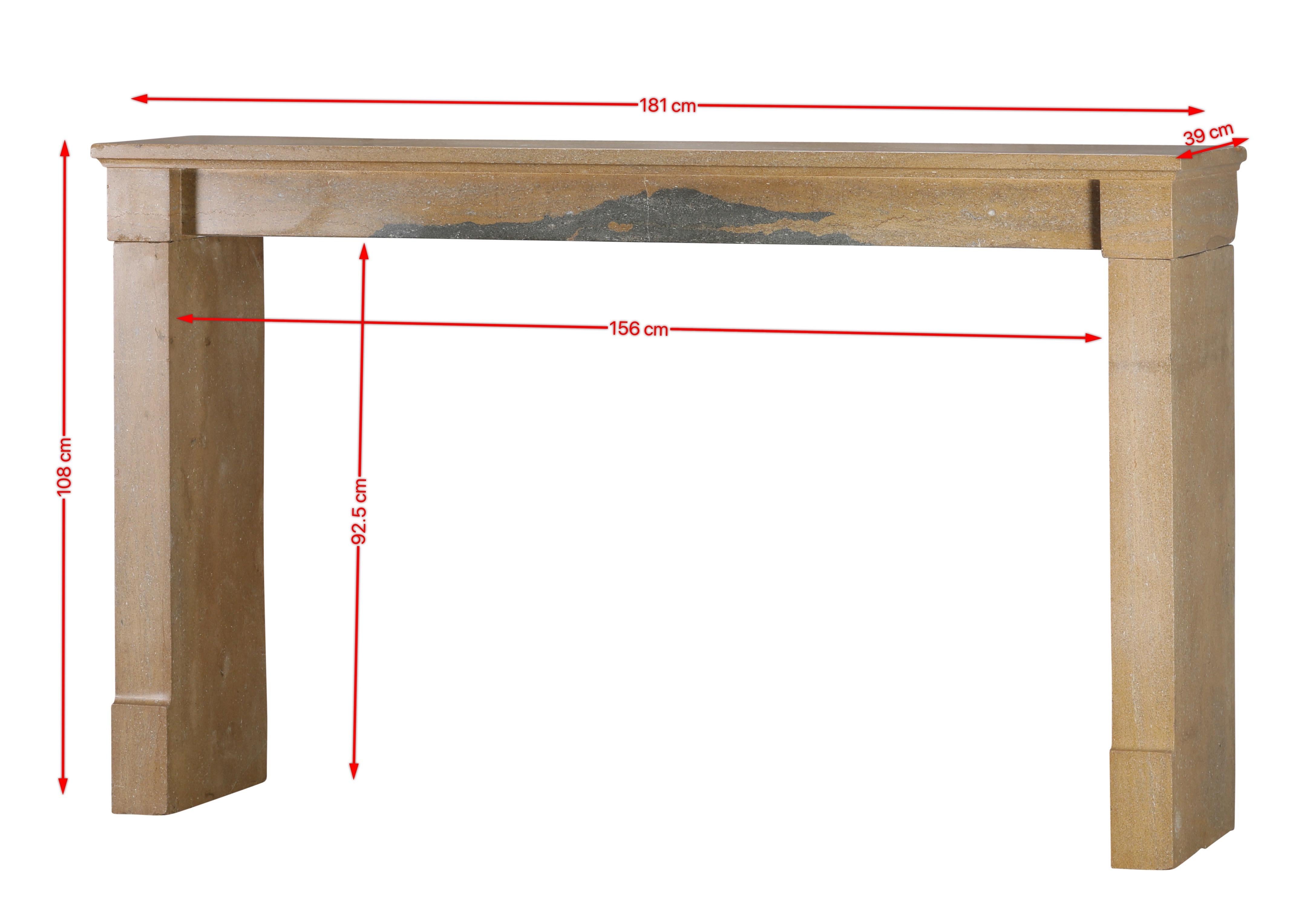 Repisa de chimenea extra ancha Diseño minimalista francés del siglo XIX de Louis Philip Tallado a mano en venta