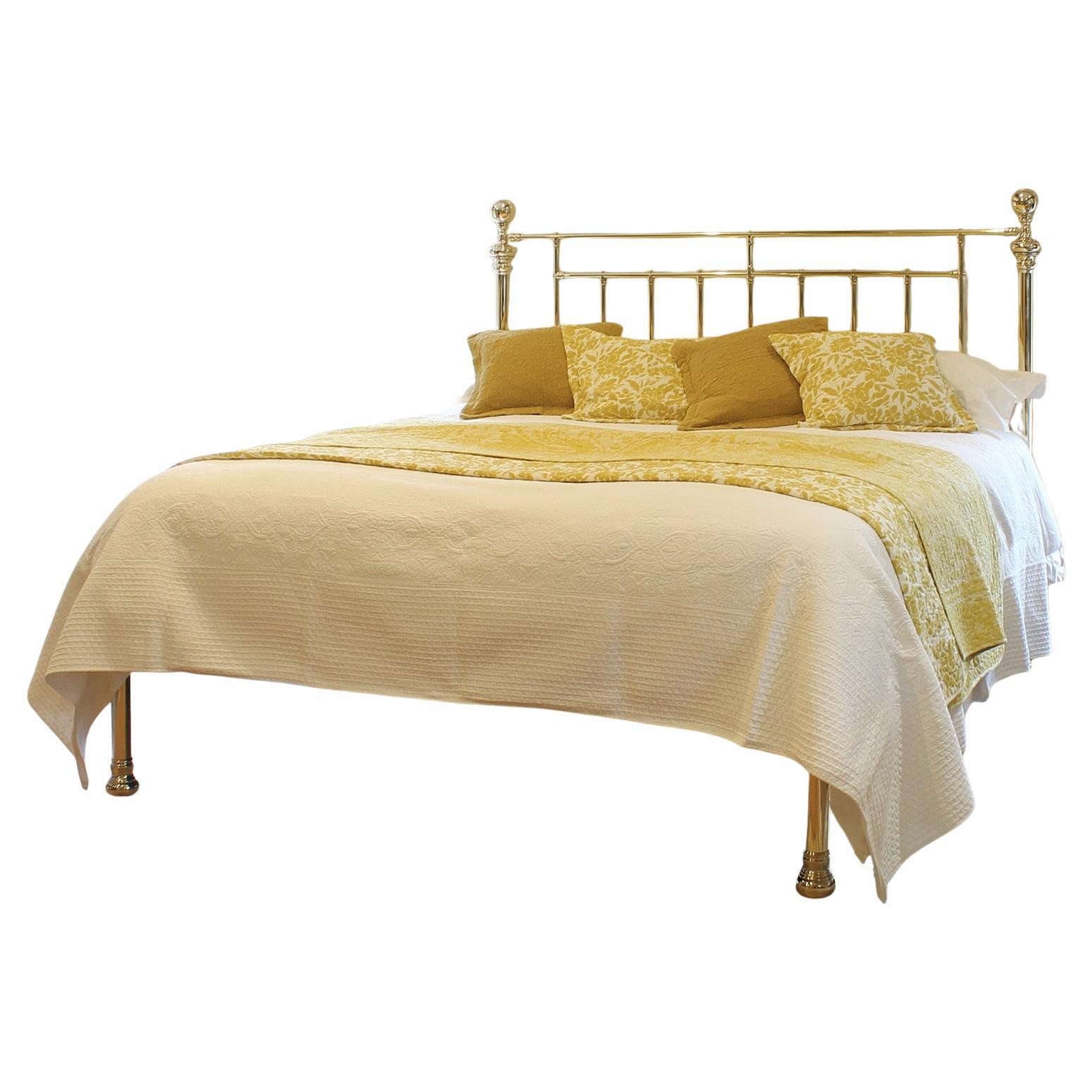 Letto antico a piattaforma vittoriana extra-large completamente restaurato, completamente in ottone, CIRCA 1895