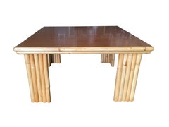 Extra Wide Rattan Coffee Table with Formica Top