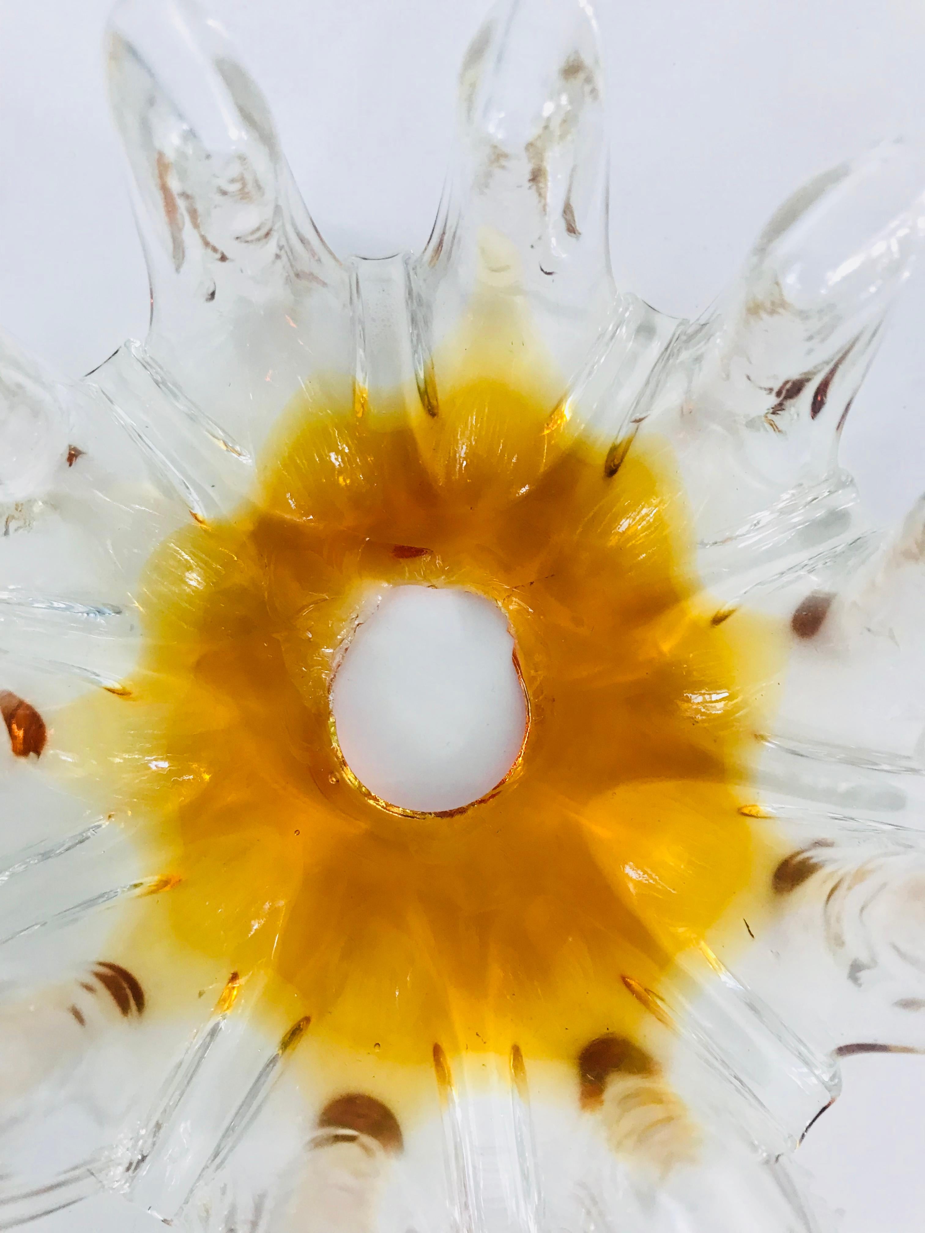Straordinaria plafoniera in alluminio e vetro di Murano di Mazegga, anni '70, Italia in vendita 1
