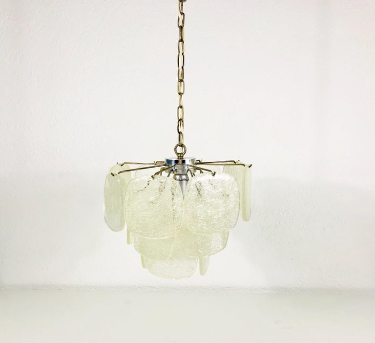 Extraordinary Crystal Ice Glass Chandelier, 1960s, Germany at 1stDibs