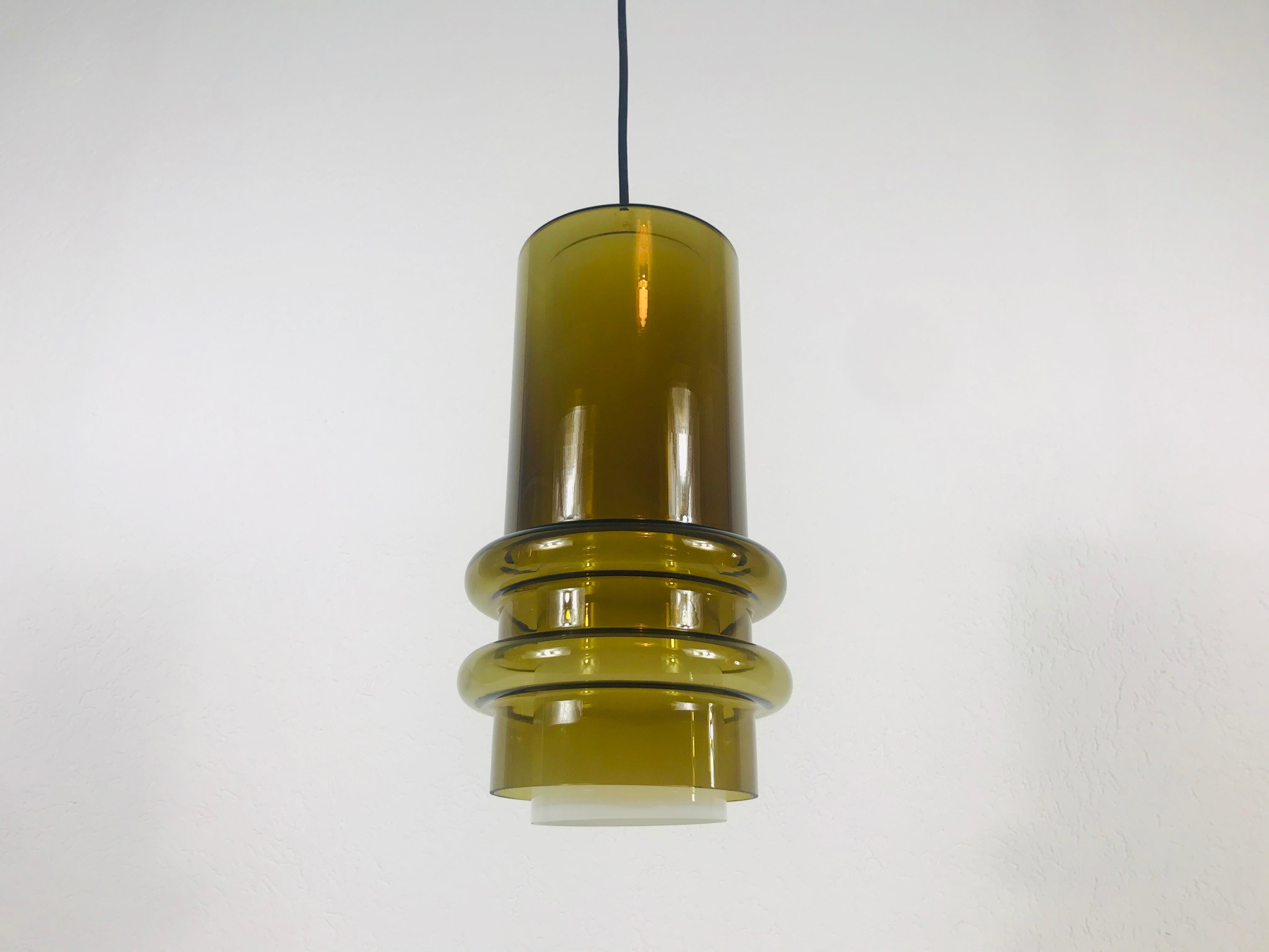 Extraordinarry Glass Pendant Lamp by Tapio Wirkkala, 1960s In Good Condition In Hagenbach, DE