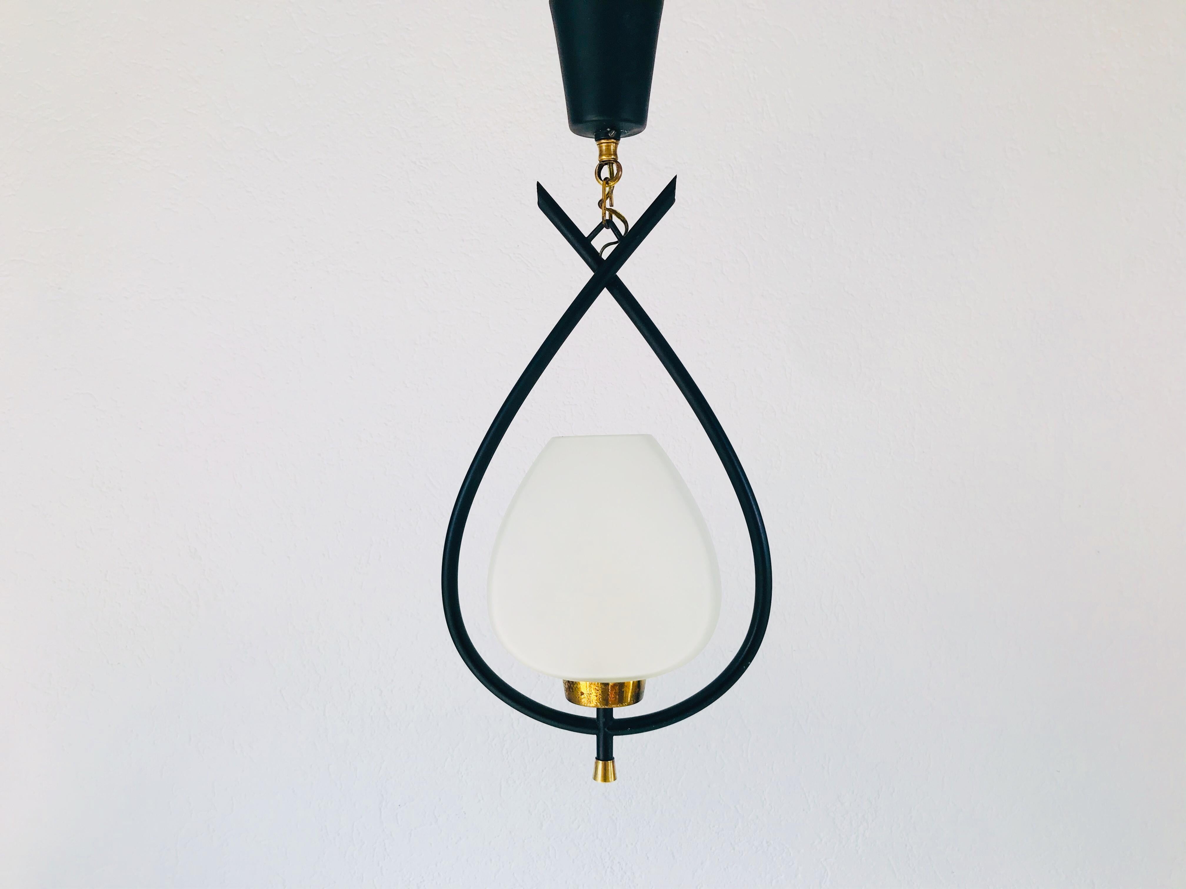 Extraordinary Midcentury Pendant Lamp from Maison Lunel, France, 1950s 6
