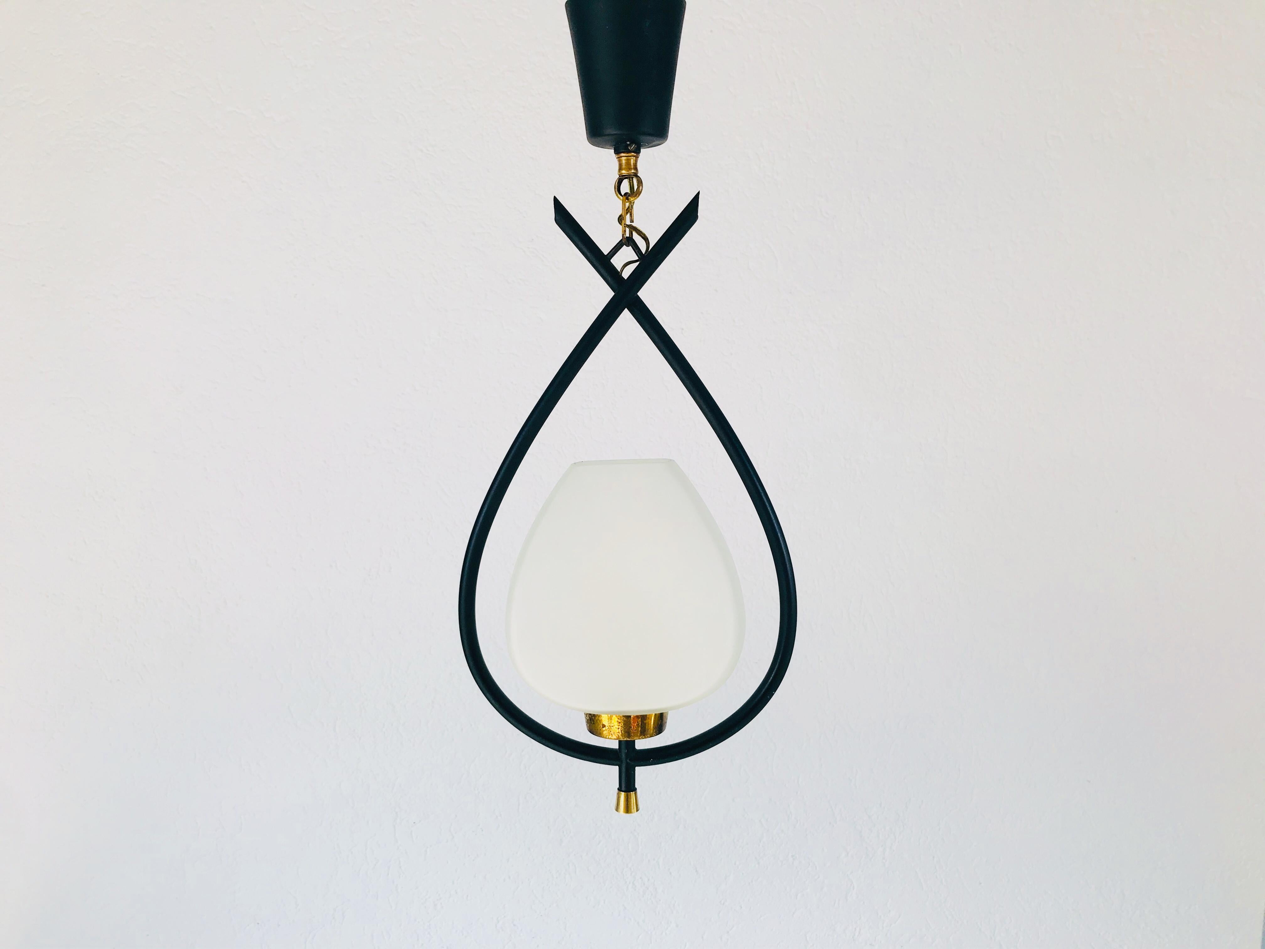 Extraordinary Midcentury Pendant Lamp from Maison Lunel, France, 1950s 8